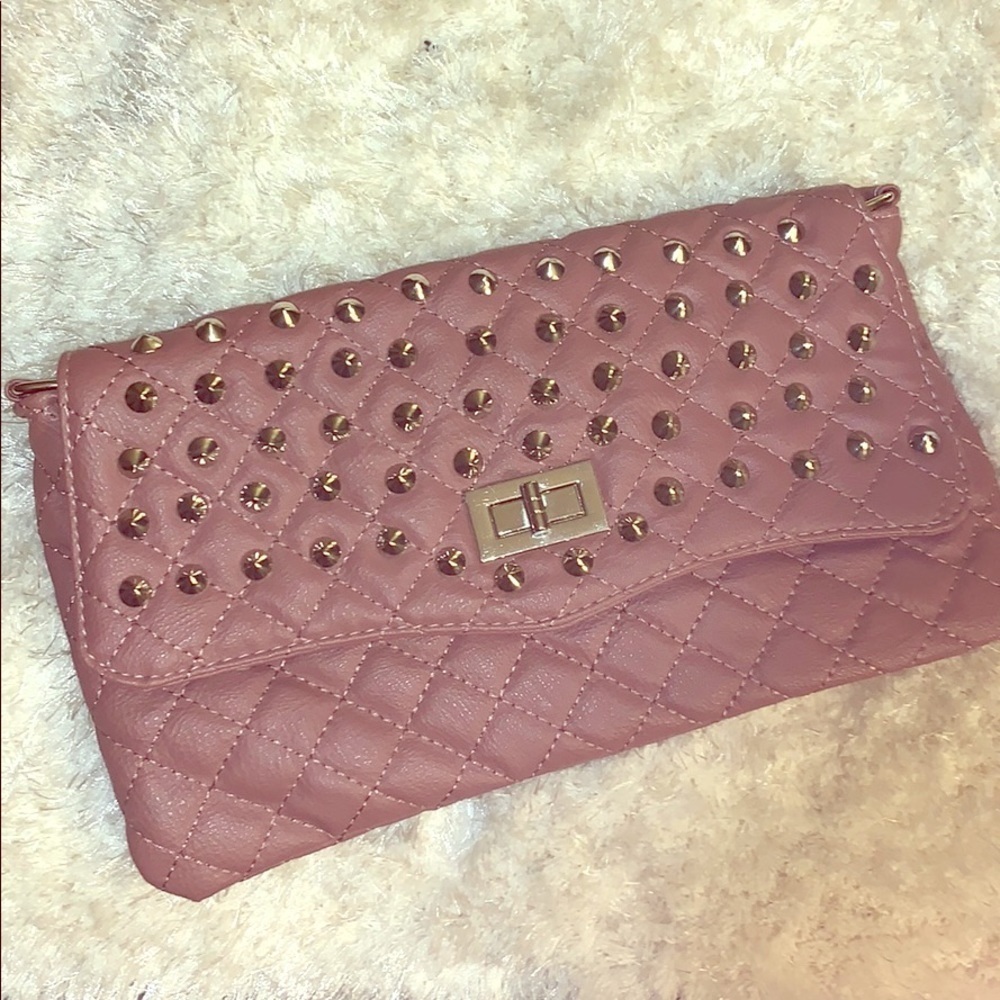 NEW--quilted embellished clutch